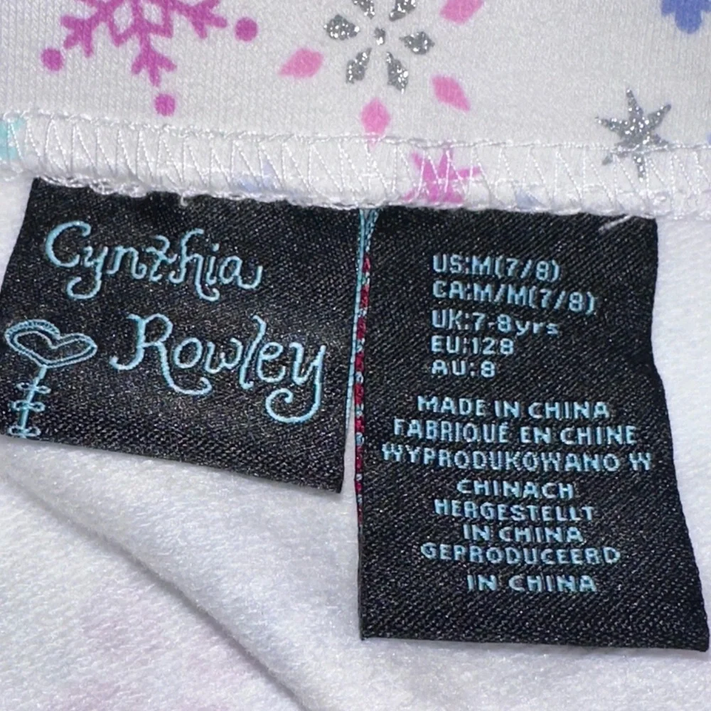Cynthia Rowley girls 7/8 size White Gingerbread Pajama 2-Piece‎ set